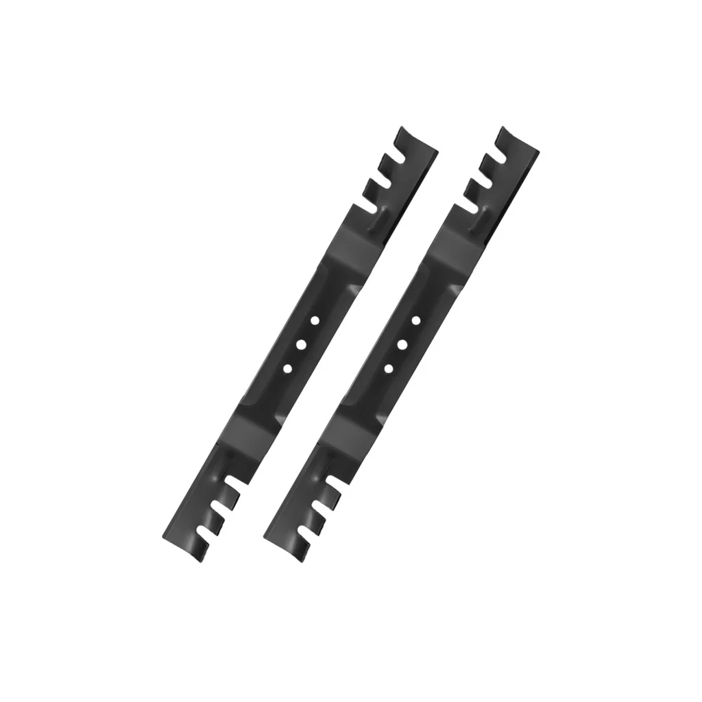 Pair of black metal rack rails with serrated teeth at the ends, angled diagonally across a white background.